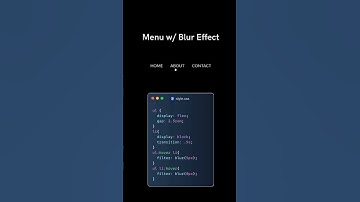 Menu with Blur Effect using CSS #shorts #css #html #viral