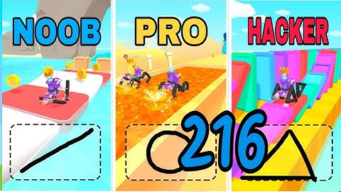 NOOB vs PRO vs HACKER in Scribble Rider ❤️ All Levels Gameplay