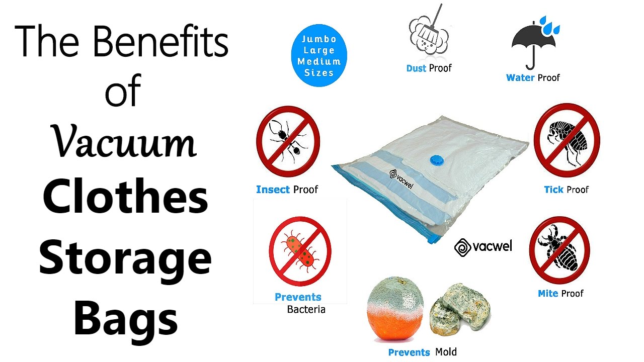 Amazon.com: Vacwel 8-Pack Variety - Ziplock Vacuum Storage Bags for Clothes  - Space Saver Bags for Packing Clothes - Vacuum Space Bags – 2xJumbo  (43x30in) +2xLarge (32x21in) +6xMedium (28x20in) + Bonus Hand