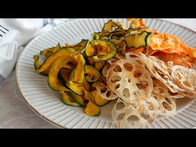 レンジで作る揚げないベジチップス♪ | Non-Fried Veggie Chips in the Microwave