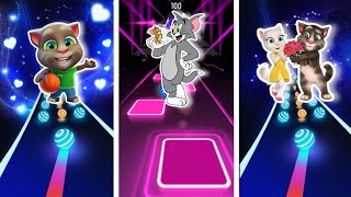 Talking Tom cat  Tom and Jerry  Talking Tom cat frandship |Edm Remix||Dancing road with tiles Hop|
