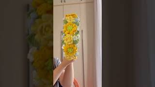 🌻 Sharing my handmade crochet sunflower wreath! #crochet #viral #handmade #crochetcrosai #diy#fyp