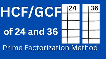 GCF/HCF of 24 and 36 l Prime Factorization Method