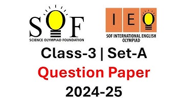 IEO English Olympiad Class 3 Question Paper Set A 2024-25