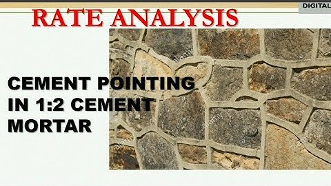 Rate Analysis- Cement Pointing