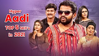 Hyper Aadi Top 5  Skits in 2021 | Jabardasth | 2nd October 2023 | Hyper Aadi, Naga Babu, Roja