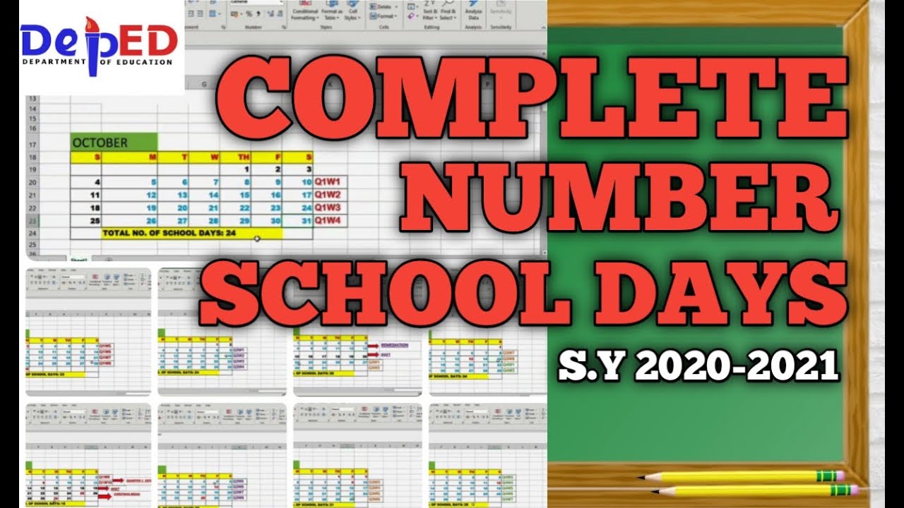 COMPLETE NUMBER OF SCHOOL DAYS IN S Y 2020 2021 YouTube COMPLETE NUMBER OF SCHOOL DAYS IN S Y 2020 2021 YouTube