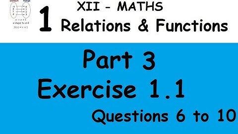 Kerala State 12th maths - Relations & Functions in Malayalam - Part 3 - Exercise 1.1