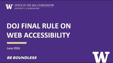 DOJ Final Rule on Web Accessibility