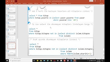 Veritabanı II - Alt Sorgular