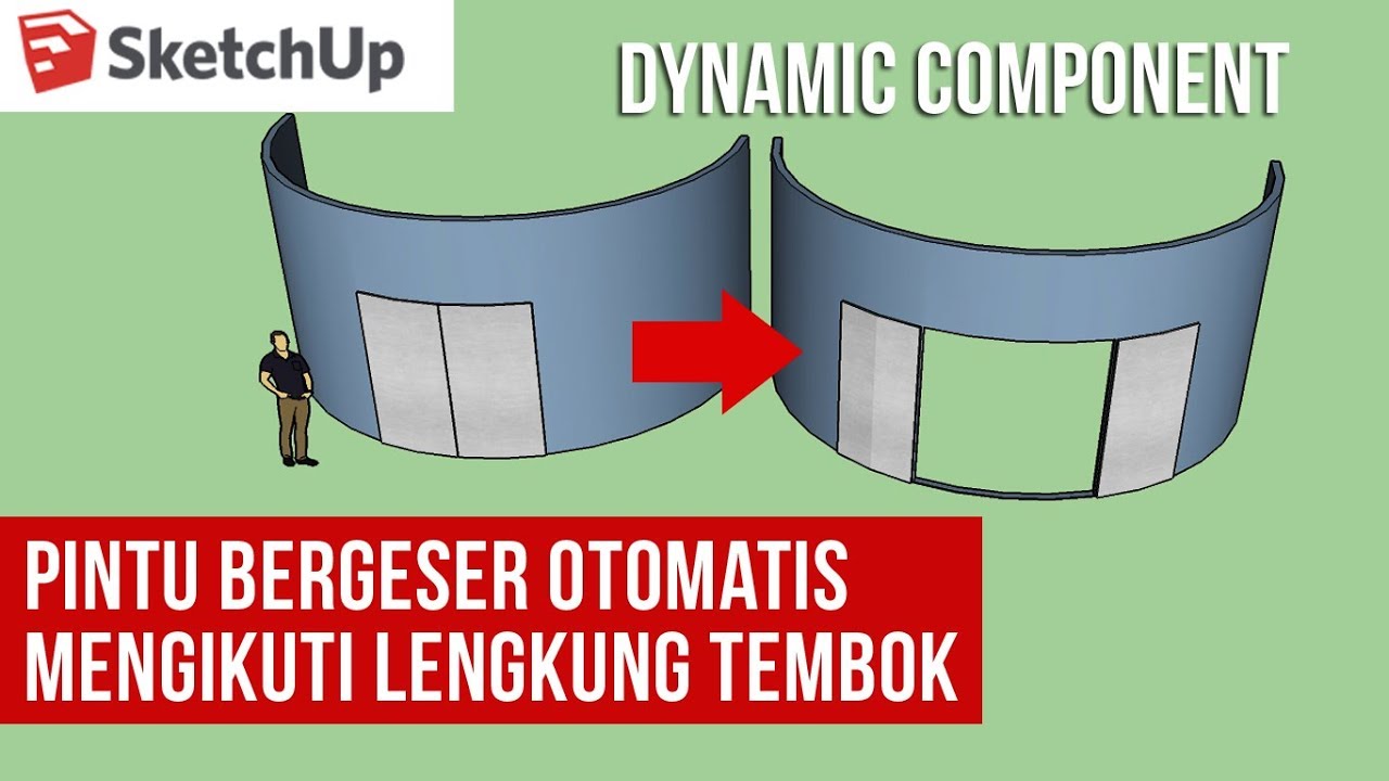 Membuat Pintu  Geser  memutar Dynamic Component di Sketchup  