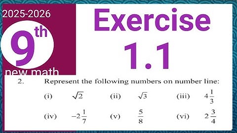 Exercise 1.1 question.2 math class 9 pctb | number line | Waseem academy