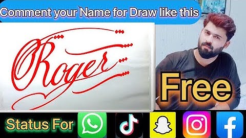 Roger Name Signature Calligraphy Status | How to Cursive write with cut Marker #roger @roger