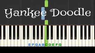 Vignette de la vidéo "Yankee Doodle play along piano tutorial with free sheet music"