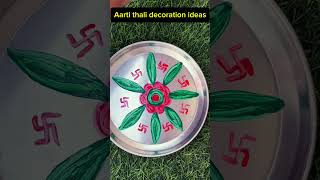 Colourful Aarti thali decoration ideas #shorts #ytshorts #mayurithakur #diy #aartithali