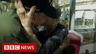 French and american lovers reunited 75 years on from WW2 - BBC News