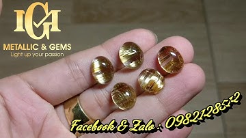 Mặt oval thạch anh tóc vàng bã mía đồng trục ánh titan siêu mạnh SVIP