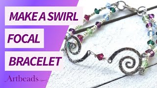 How to Make a Swirl Focal Beaded Bracelet - Jewelry Tutorial