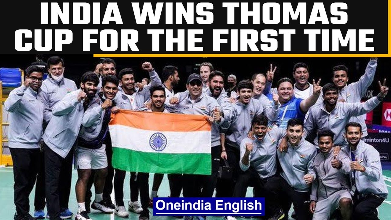Indian mens badminton team wins Thomas Cup, defeats 14-time winners Indonesia Oneindia News
