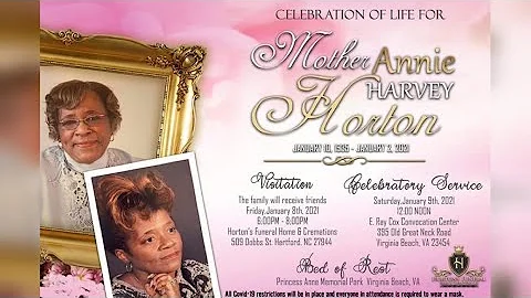 In Loving Memory Of Mother Annie Harvey Horton