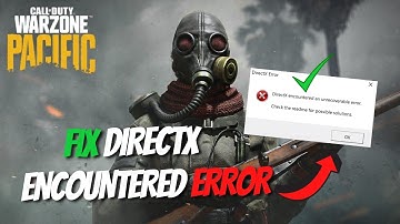 How To Fix COD Warzone Pacific Directx Error | Fix Warzone All Errors 👈