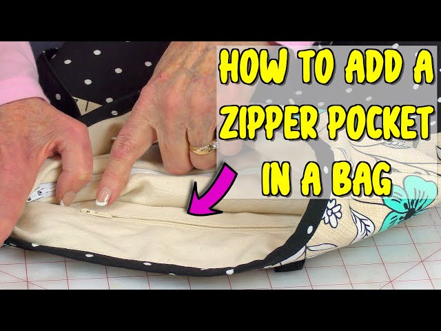 Inside Zipper Pocket For a Bag  The Sewing Room Channel 