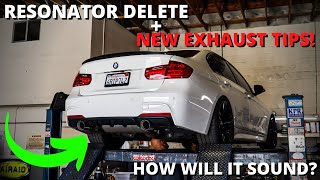 My BMW F30 335i N55 Gets Resonator Delete + New Exhaust Tips! | Official Exhaust Set-Up! (For Now)