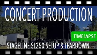 Stageline SL250 mobile stage timelapse setup and teardown J&S Pro Sound New Mexico May 2023