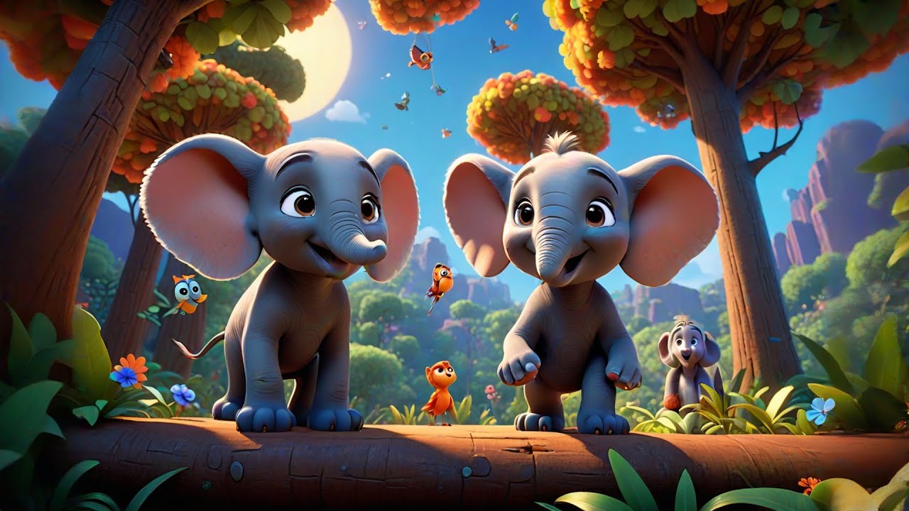 Six Tiny Elephants Say Days and Nights | Time Concept Song for Kids | Nursery Rhymes and Baby Songs