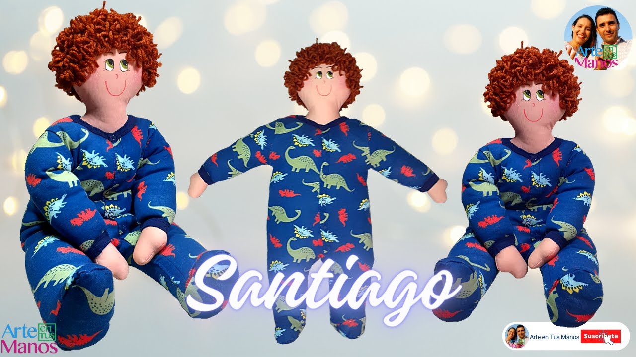 🔴Cómo Hacer MUÑECOS DE TRAPO Con Pijamas Para Bebé,  "Santiago" Tutorial Con Arte En Tus Manos