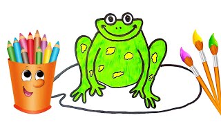 How to draw frog | Cara menggambar katak | Como desenhar sapo | Cara melukis katak