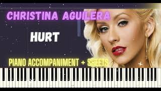 Christina Aguilera - Hurt Piano Tutorial + Sheets + Lyrics