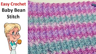 EASY CROCHET  Baby Bean Stitch   Stitch of the Week   ONE ROW REPEAT