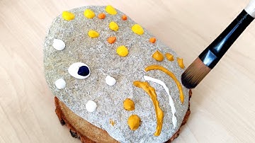 Autumn Forest Path Painting Tutorial Step by Step🍁♥️/ Relaxing Acrylic Painting on Stone