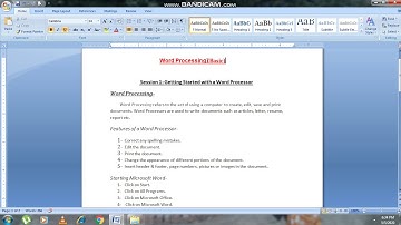 Word processing (basic)(Getting Started with a Word Processor).(Lecture 9) class 9th IT()