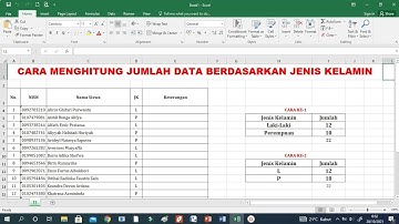 Cara Menghitung Jumlah Data Berdasarkan Jenis Kelamin (L/P)