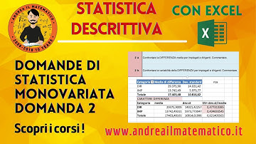 STATISTICA MONOVARIATA - EXCEL - domanda 2