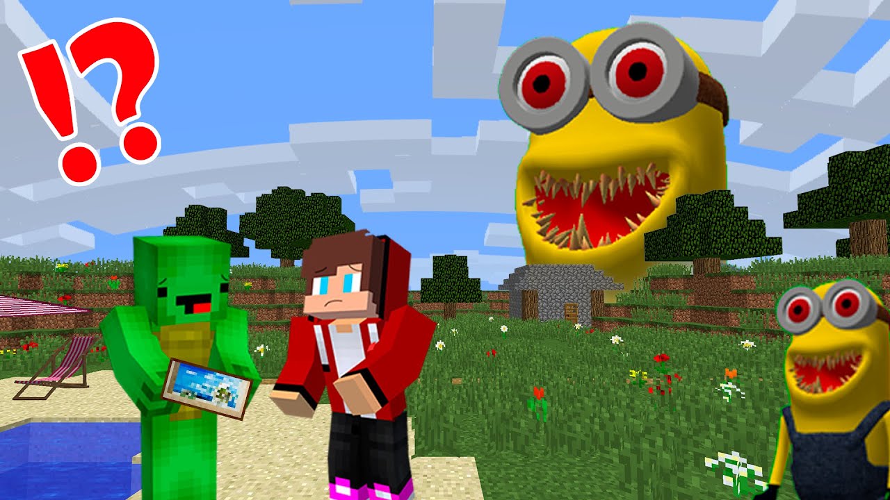 Mikey and JJ Met Minion EXE in Minecraft movie? - Maizen
