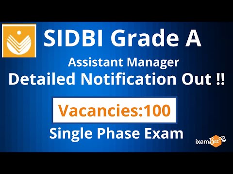 SIDBI Grade A 2022 Notification out | 100 Vacancies | Single Phase Exam | By Anshul Malik