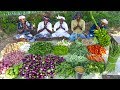 King of vegetable recipe  sambar recipe with four side dish  veg village food cooking in village