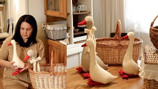 Make your Home Cozy. Sewing project  Geese. Start of gardening work. Simple rural life