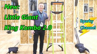 Little Giant جديد 2.0 سلم King Kombo مصنوع من الألياف الزجاجية من 6 إلى 10 بوصات