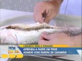 Aprenda a fazer peixe assado com farofa  de camarão #Receitas