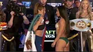 Seniesa Estrada vs Yokasta Valle FULL WEIGH-IN FACE-OFF [Valdez Vs Wilson]