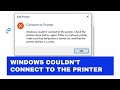 Cara mengatasi "Windows couldn't connect to the printer"