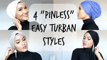 4 EASY TURBAN STYLES- NO PINS USED!!