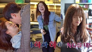 Song Ji Hyo and Park Shi Hoo Hilarious Kissing Scenes On 'Lovely Horribly' Behind The Scene #3