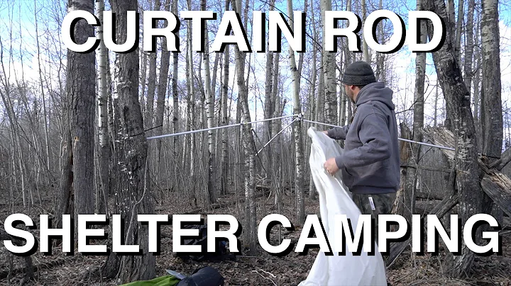 Camping In Curtain Rod Shelter