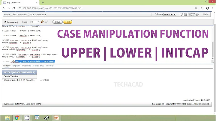 Oracle Tutorial - Case Manipulation Functions | UPPER | LOWER | INITCAP