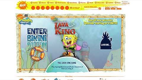 TV Shows on Nick.com - SpongeBob SquarePants flash website in 2007